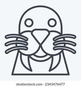 Icon Walrus. related to Animal symbol. line style. simple design editable. simple illustration