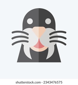 Icon Walrus. related to Animal symbol. flat style. simple design editable. simple illustration