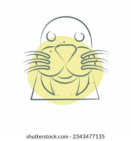 Icon Walrus. related to Animal symbol. Color Spot Style. simple design editable. simple illustration