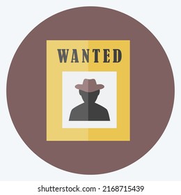 Icon Wanted Poster. suitable for Wild West symbol. flat style. simple design editable. design template vector. simple symbol illustration