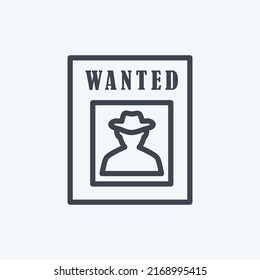 Icon Wanted Poster. suitable for Wild West symbol. line style. simple design editable. design template vector. simple symbol illustration