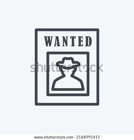 Icon Wanted Poster. suitable for Wild West symbol. line style. simple design editable. design template vector. simple symbol illustration