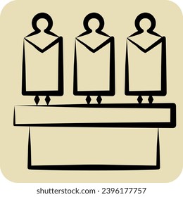 Icon Wardrobe. related to Theatre Gradient symbol. hand drawn style. simple design editable. simple illustration