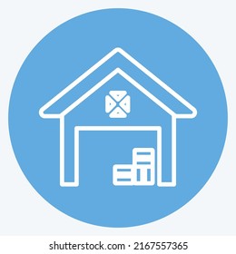 Icon Warehouse. suitable for Garden symbol. blue eyes style. simple design editable. design template vector. simple symbol illustration