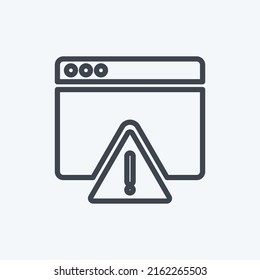 Icon Warning on Browser. suitable for User Interface symbol. line style. simple design editable. design template vector. simple symbol illustration