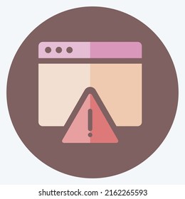 Icon Warning on Browser. suitable for User Interface symbol. flat style. simple design editable. design template vector. simple symbol illustration
