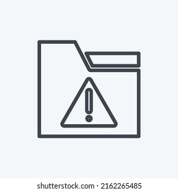 Icon Warning on Folder. suitable for User Interface symbol. line style. simple design editable. design template vector. simple symbol illustration