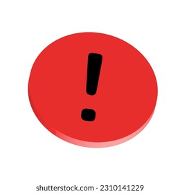 Icon warning red color background vector