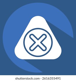 Icon Warning. related to Exclamation symbol. long shadow style. design editable