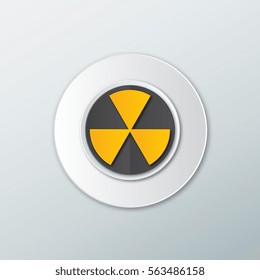 Icon warning sign about dangerous in a flat style with shadow on a white background