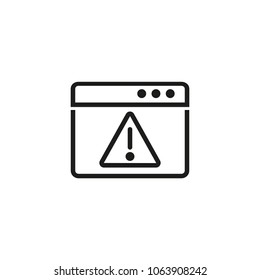 Icon of warning sign on monitor. Signal, virus, danger. Electronic caution concept. Can be used for topics like computing, alarm, prevention
