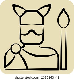 Icon Warrior. related to Celtic symbol. hand drawn style. simple design editable. simple illustration