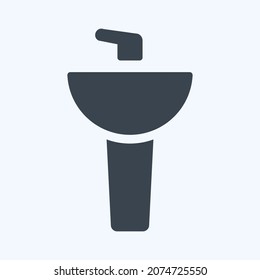 Icon Wash Basin - Glyph Style - Simple illustration, Editable stroke, Design template vector, Good for prints, posters, advertisements, announcements, info graphics, etc.