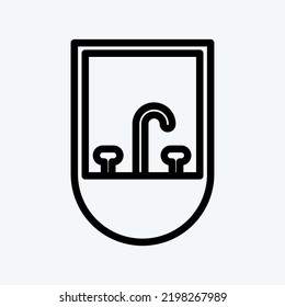 Icon Washbasin. suitable for Kids symbol. line style. simple design editable. design template vector. simple illustration