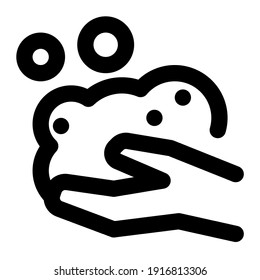 icon washing hand using line style