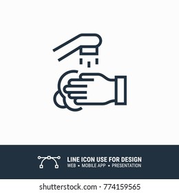 Icon washing hands graphic design single icon vector illustration