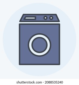 Icon Washing Machine - Color Mate Style - Simple illustration,Editable stroke,Design template vector, Good for prints, posters, advertisements, announcements, info graphics, etc.