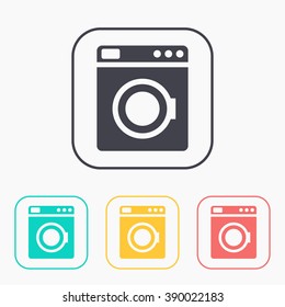 icon of washing machine color set