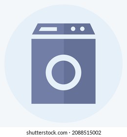 Icon Washing Machine - Flat Style - Simple illustration,Editable stroke,Design template vector, Good for prints, posters, advertisements, announcements, info graphics, etc.
