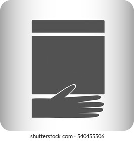 icon of washing machine in the hand