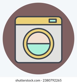 Icon Washing Machine. related to Cleaning symbol. color mate style. simple design editable. simple illustration
