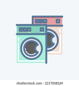 Icon Washing Machines. related to Laundry symbol. doodle style. simple design editable. simple illustration, good for prints