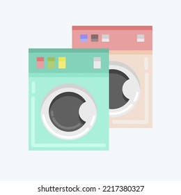 Icon Washing Machines. related to Laundry symbol. flat style. simple design editable. simple illustration, good for prints