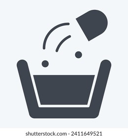 Icon Washing Poder. related to Laundry symbol. glyph style. simple design editable. simple illustration