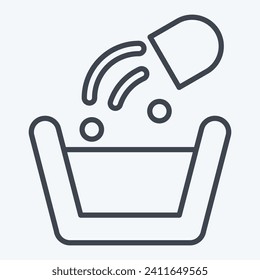 Icon Washing Poder. related to Laundry symbol. line style. simple design editable. simple illustration