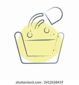 Icon Washing Poder. related to Laundry symbol. Color Spot Style. simple design editable. simple illustration