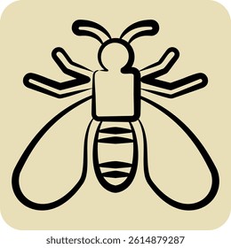 Icon Wasp. related to Insects symbol. hand drawn style. design editable