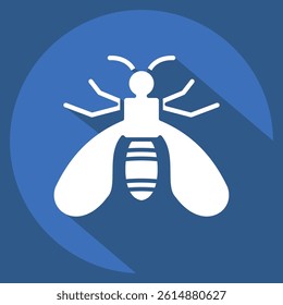 Icon Wasp. related to Insects symbol. long shadow style. design editable
