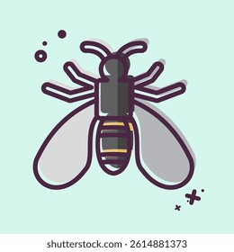 Icon Wasp. related to Insects symbol. MBE style. design editable