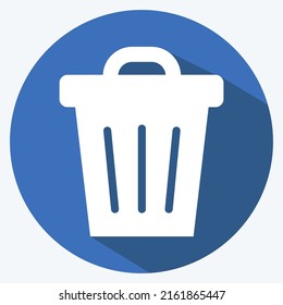 Icon Waste Bin. suitable for Community symbol. long shadow style. simple design editable. design template vector. simple symbol illustration