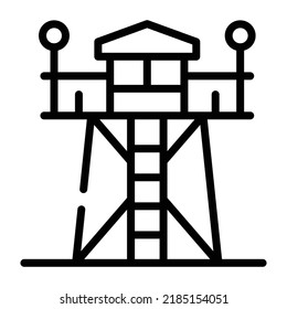 An icon of watch tower line design 