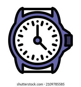 Icon Of Watches. Editable Bold Outline With Color Fill Design. Vector Illustration.