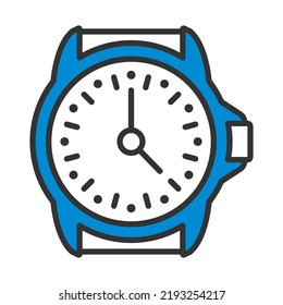 Icon Of Watches. Editable Bold Outline With Color Fill Design. Vector Illustration.