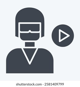 Icon Watching Movies. related to Hobbies symbol. glyph style. design editable