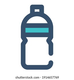 icon water bottle using filled line style and blue color