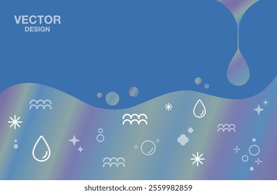 icon water drop bubble wave blue clear digital brochure art design template vector element decoration abstract editable banner cover pattern concept illustration