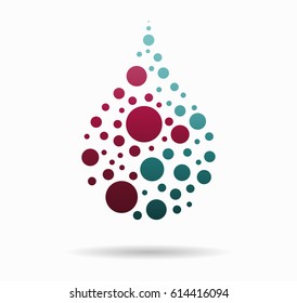 Icon water drop with circles