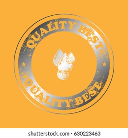  Icon water drop, quality  best, stamp
