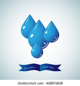  Icon water drop, vector