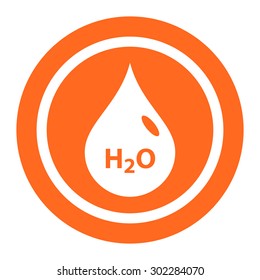 Icon of water droplet with H2O inscription