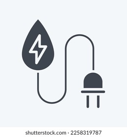 Icon Water Energy. related to Environment symbol. glyph style. simple illustration. conservation. earth. clean