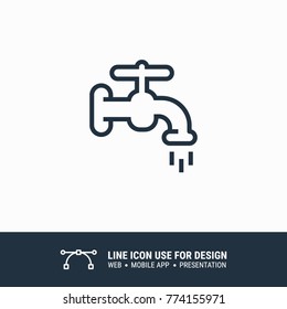 Icon water faucet graphic design single icon vector illustration