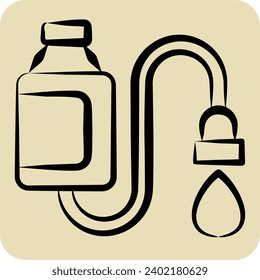 Filtro de agua de icono. relacionado con el símbolo Backpacker. estilo dibujado a mano. diseño simple editable. ilustración simple