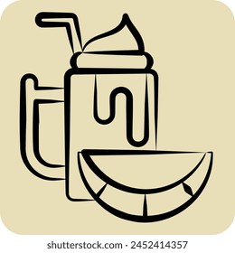 Icon Water melon. related to Healthy Food symbol. hand drawn style. simple design illustration
