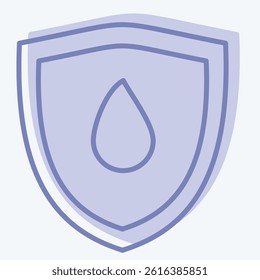 Icon Water Resistant. related to Fabric symbol. two tone style. design editable