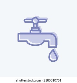 Icon Water Resource. suitable for education symbol. two tone style. simple design editable. design template vector. simple illustration